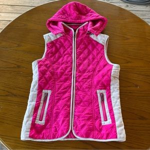 hot pink and cream quilted vest